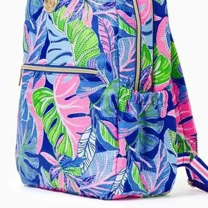 NWT Lilly Pulitzer Sport Large Polyester Backpack Blue Grotto Beleaf In Yourself Lilly Pulitzer NWT Sport Backpack Blue Grotto Beleaf In  main image 2